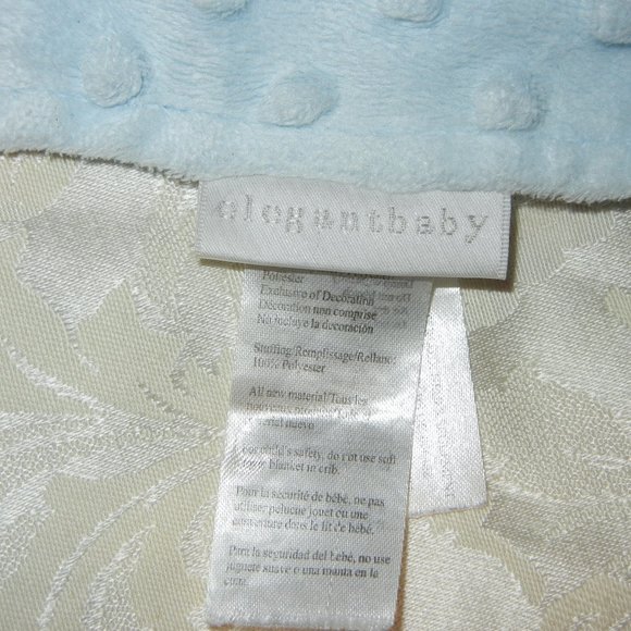 HTF ELEGANTBABY  Puppy Dog Lovey Blue Bumpy Blankie Security Toy Plush - Picture 3 of 4